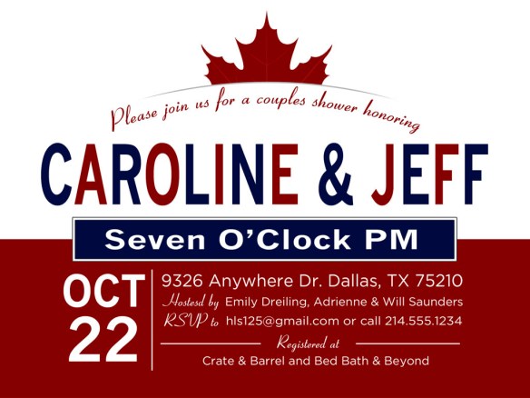 Molson Beer Label Couples Shower Invitation